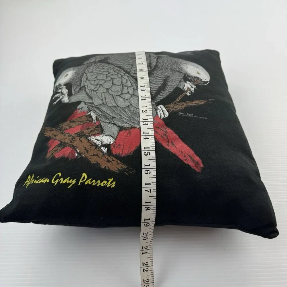African Gray Parrot Throw Pillow Wildlife Bird Art Decorative Nature Accent
